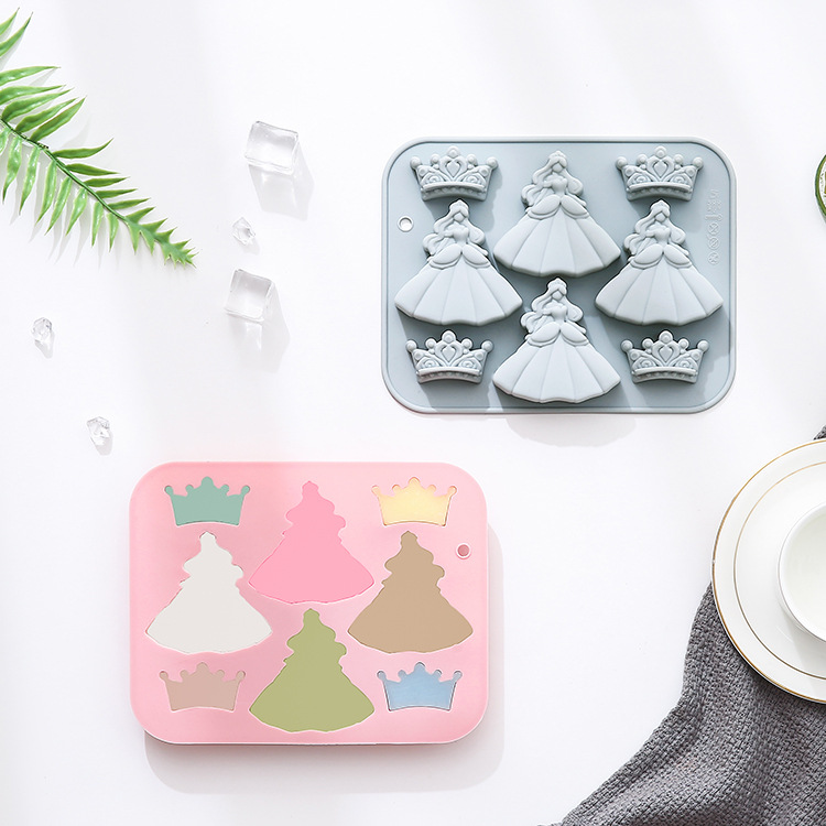 Bunny Cake Mold - 8-gaats 3d prinses jurk kroon siliconen
