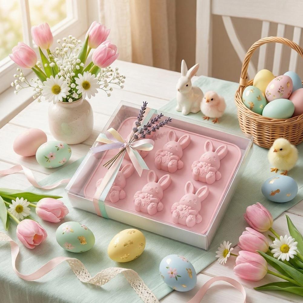 Bunny Cake Mold - Paas-ijsvormpjes Paashaasvormpjes Set 3D siliconen ijsvormpjes