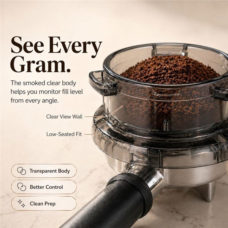 Breville Espresso Barista Touch - Promotie! Twist-Lock Portafilter-trechter 54 mm dosering