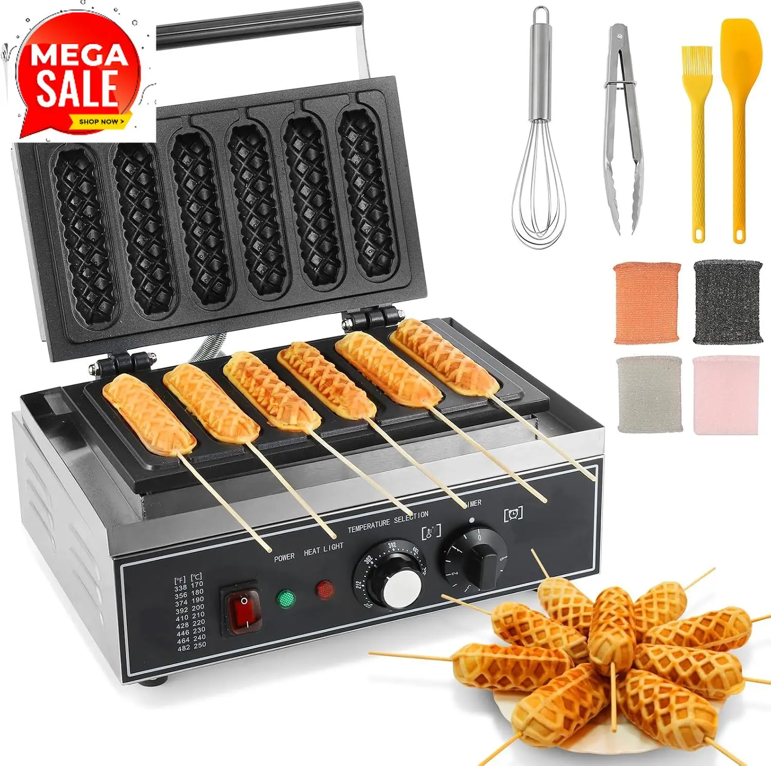 6-delige Corn Dog Maker, 1550W - Corn Dog Stick recensie en prijs